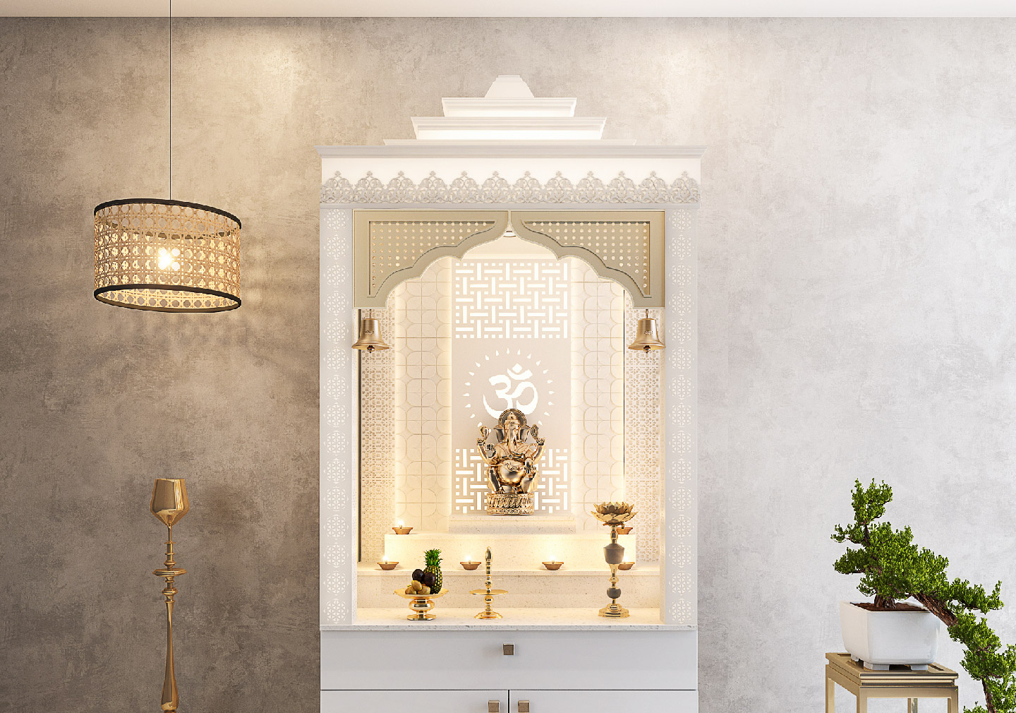 Free Flow pooja room design