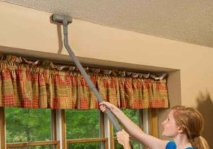 Vacuuming the area