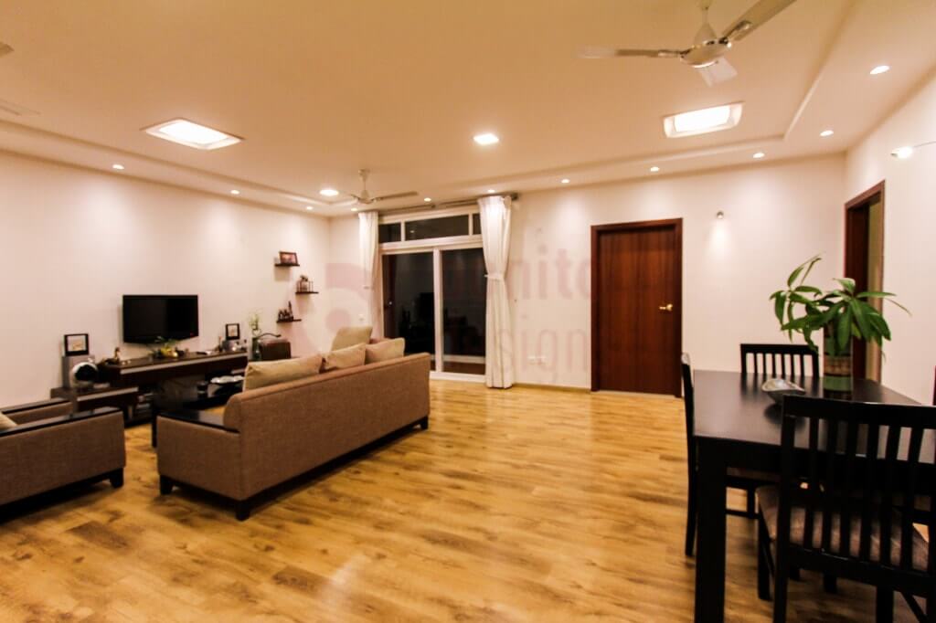 Dining Space Near Living Area and False Roofing