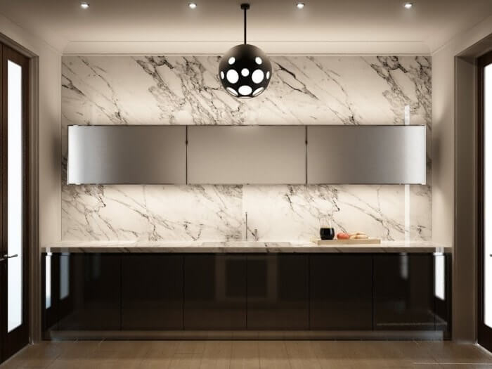 Marble backsplash design