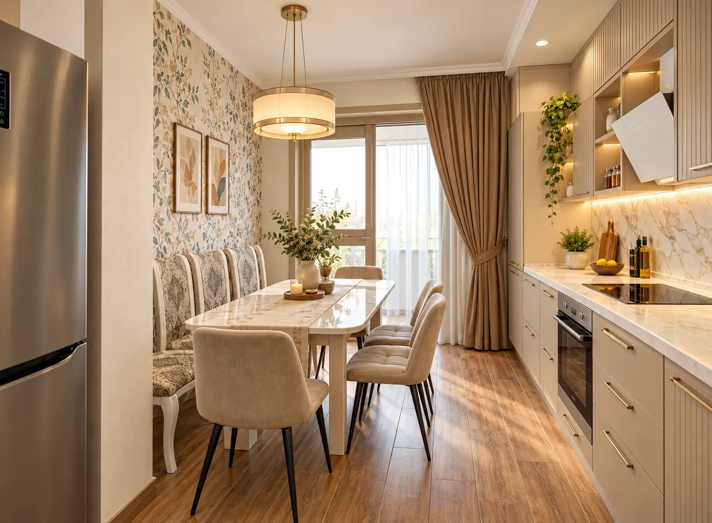 Use Small Prints in Compact Kitchens